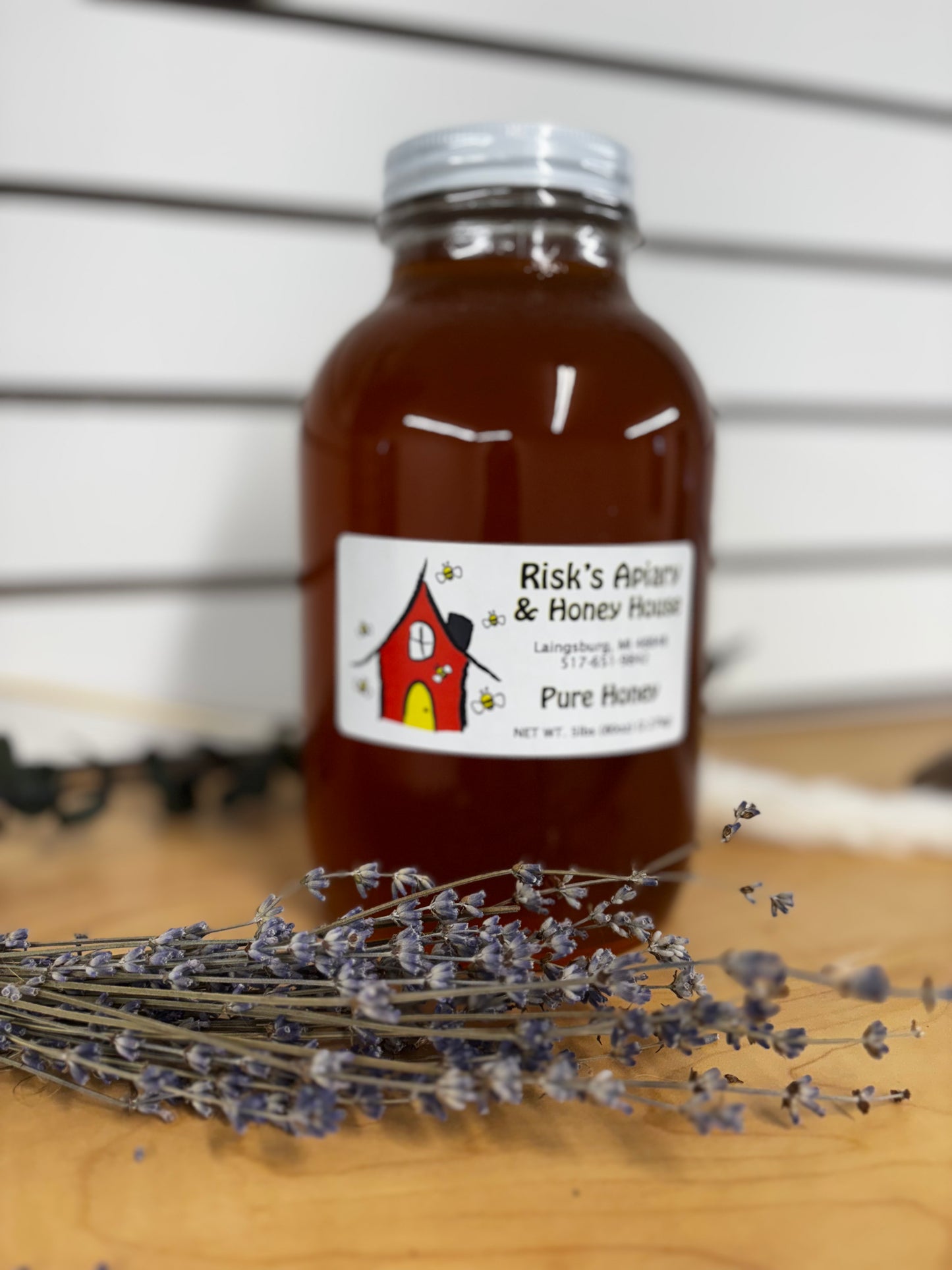 5 pound jar of Michigan honey.