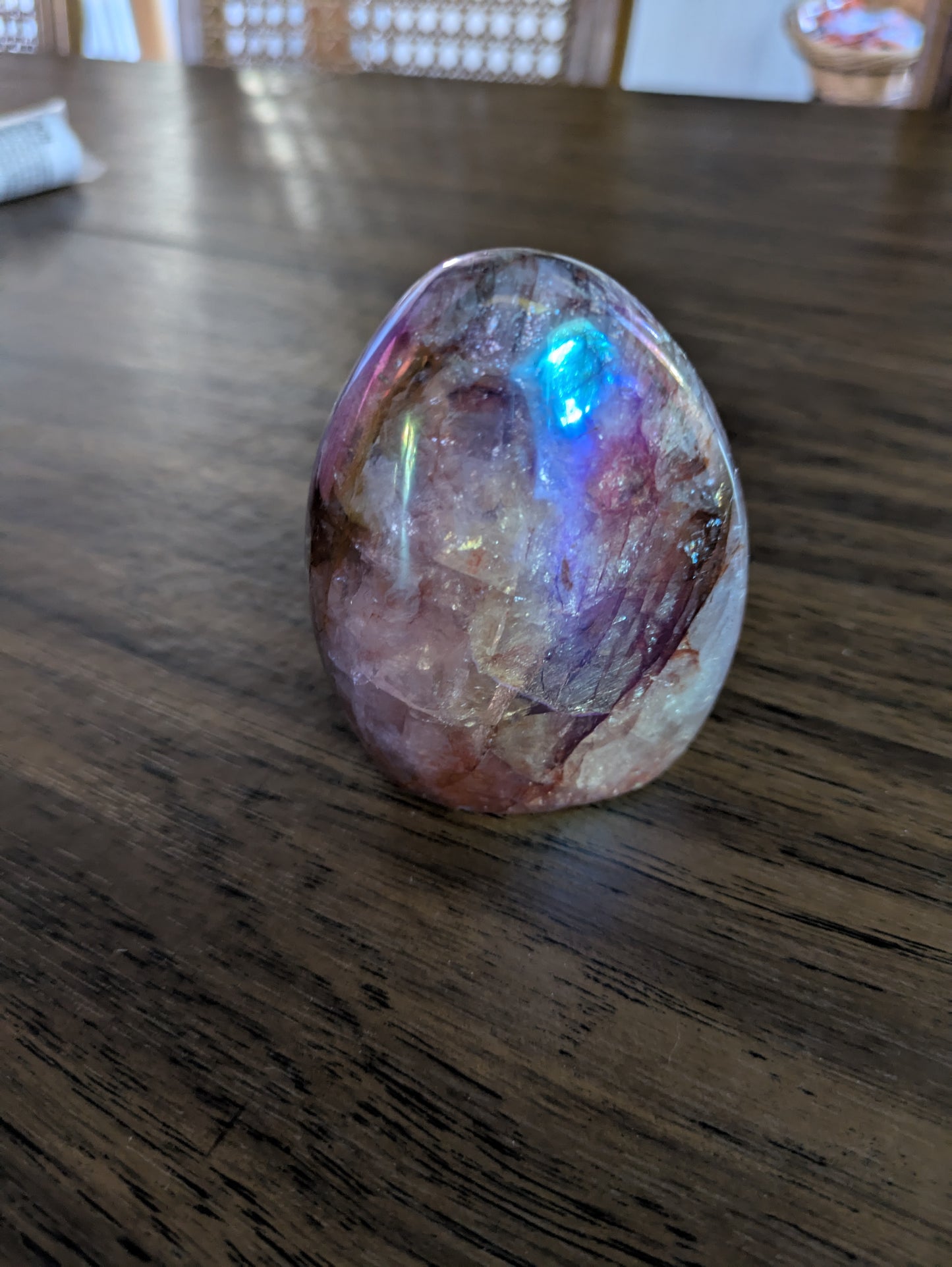 Aura hematite in quartz