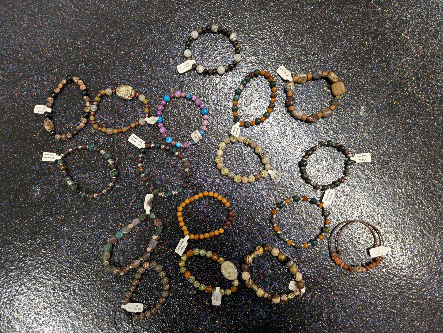 Assorted crystal bracelets
